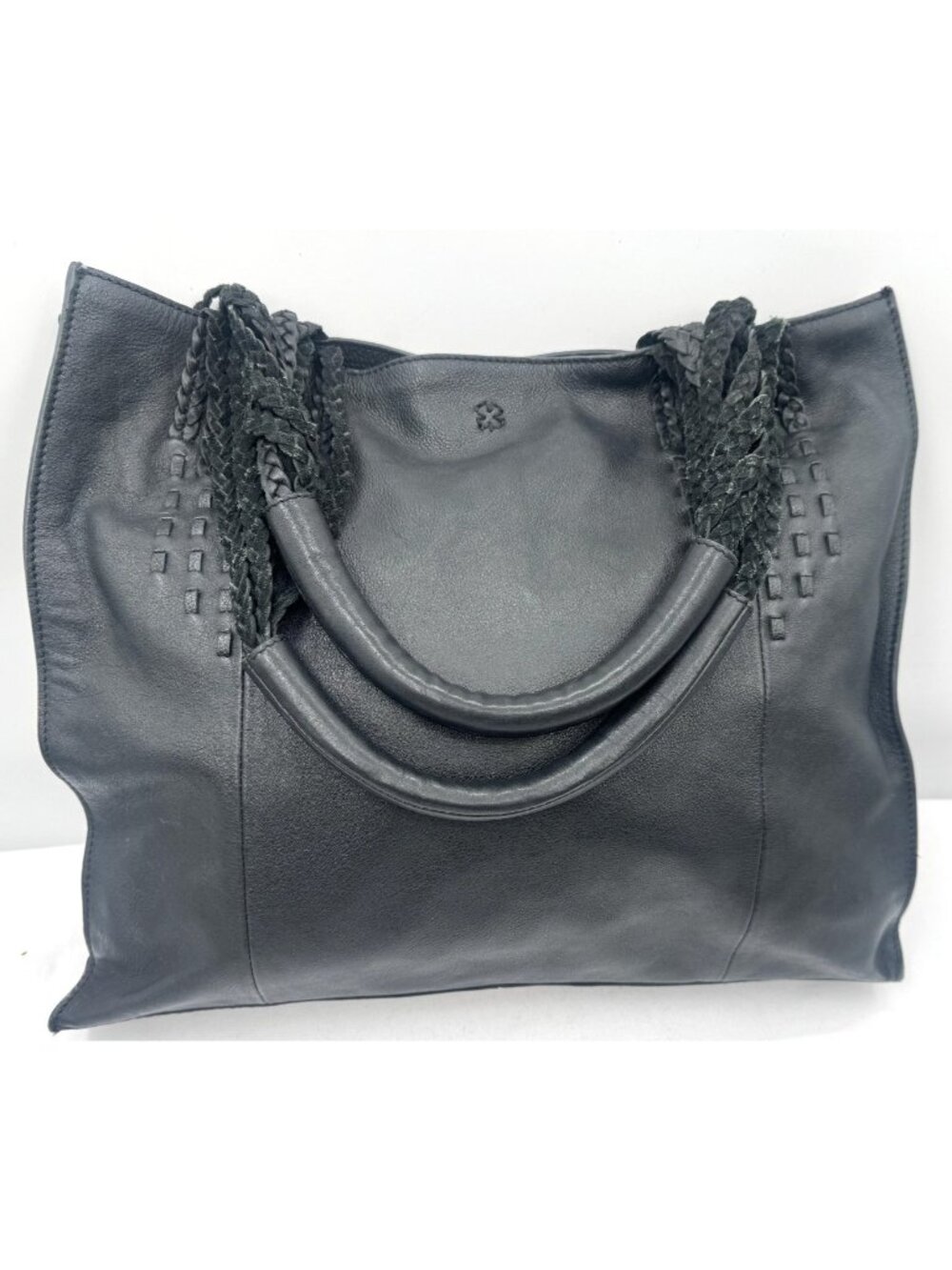 $400 New Lucky Brand Mina Black Luxurious Leather Large Tote Bag Handbag Purse